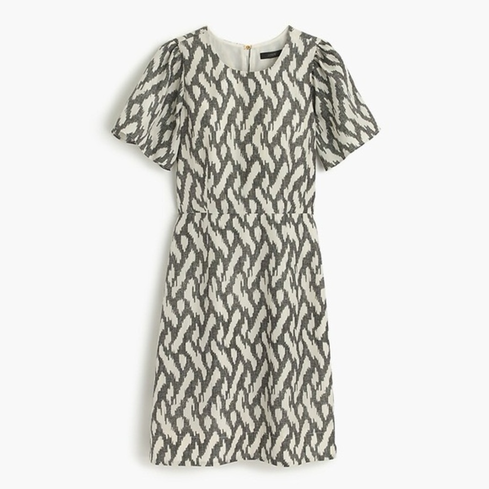J. Crew 100% Silk Flutter Sleeve Dress